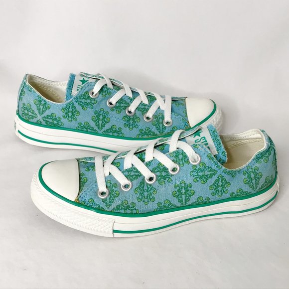 Converse Shoes - Converse Chuck Taylor Canvas Fleur de Lis Low Top Shoes Blue/Green 6